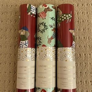 3 DACHSHUND Christmas Gift Wrap Rolls Dog Wrapping Paper Cynthia Rowley